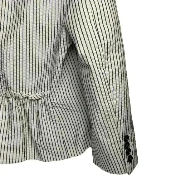 Ann Taylor Loft Women's Blazer Jacket Ivory/White and Black Stripes  Size 8 - Picture 8 of 16